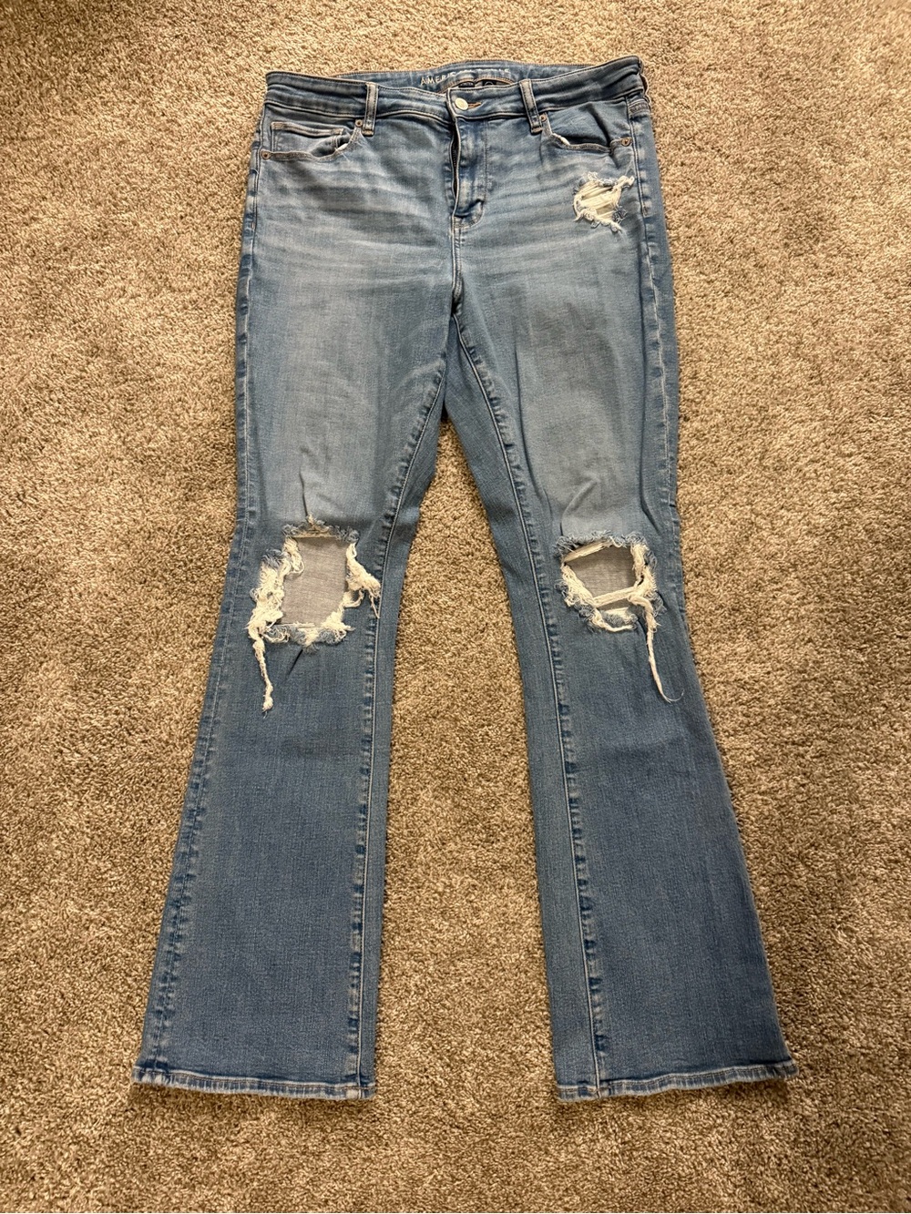 American Eagle Outfitters Light Blue High Rise Skinny Kick Jeans